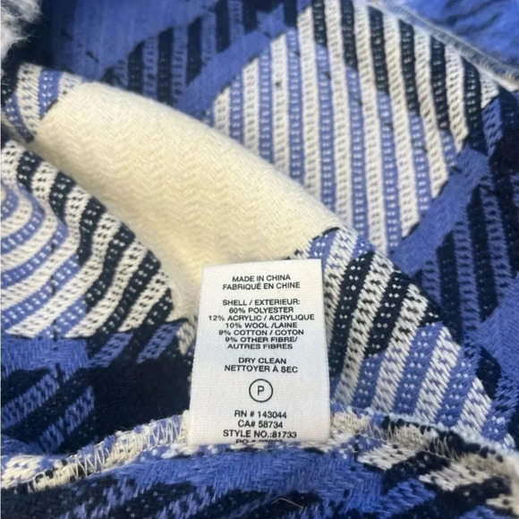Anthropologie Avec Les Filles Size 2X Blue & White Plaid Button-Up Shacket  NWT - Picture 7 of 11